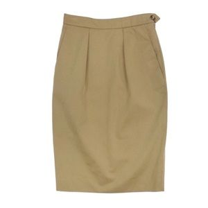 NWT YSL khaki pencil skirt with button pockets